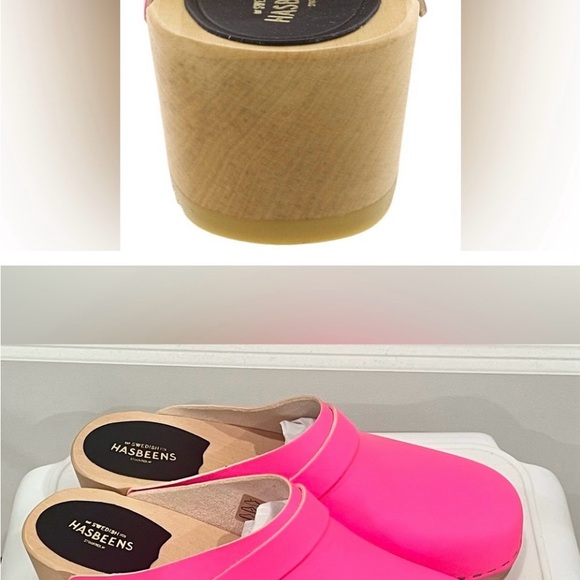 New Swedish Hasbeens Neon Pink Clogs - EU 40 - Picture 3 of 4